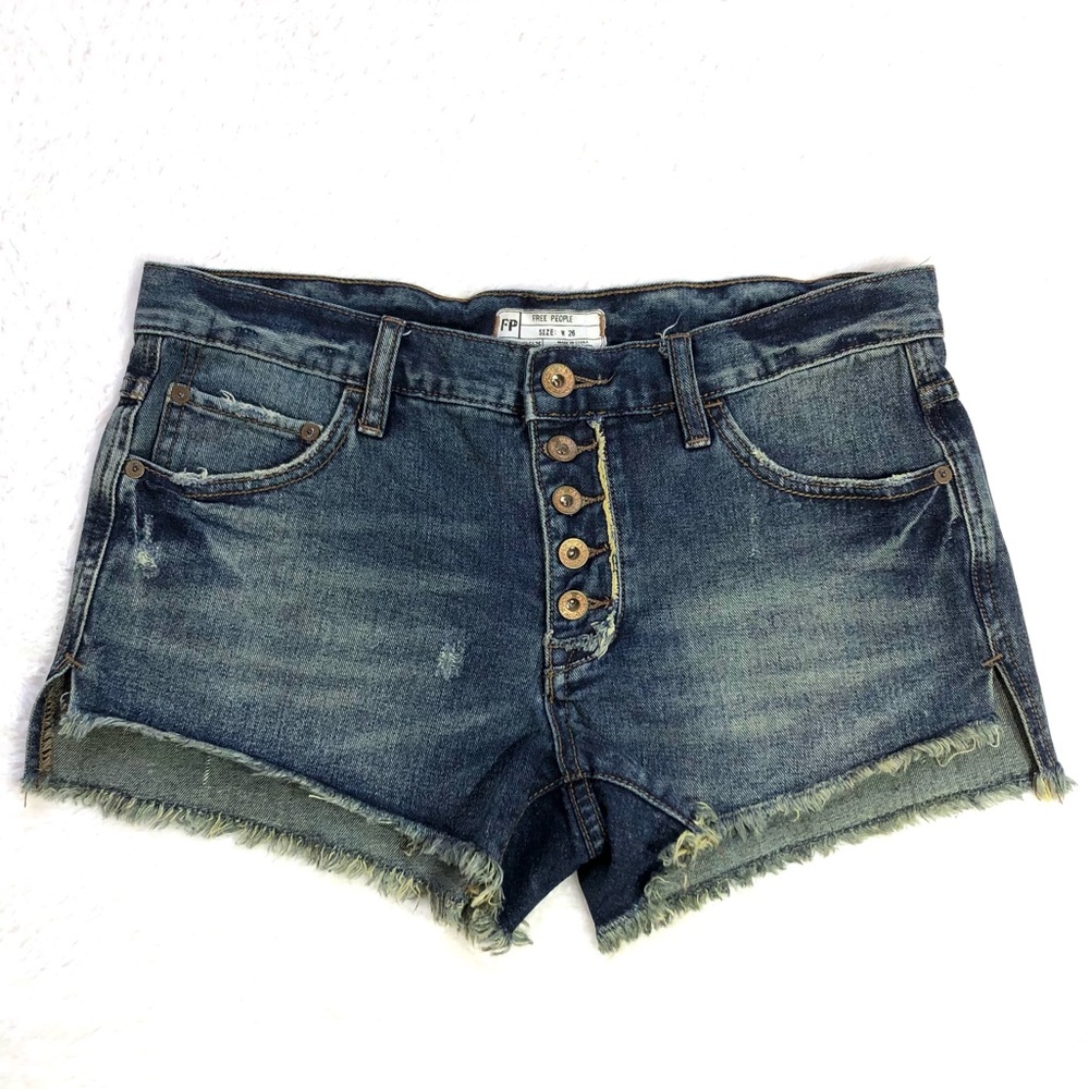 Free People Button Fly Denim Shorts